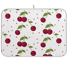 Cute Cherry Fruit Dish Drying Mat for Kitchen Counter Absorbent Microfiber Di...