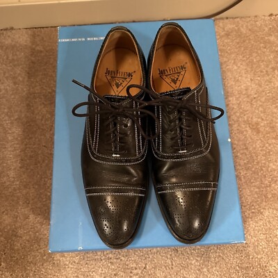 John Fluevog Men’s Gateway Brandenburg Brogues Men’s 7.5 - White Stitching John Fluevog Gateway Brandenburg Black Lace-up Brogues Men main image 3