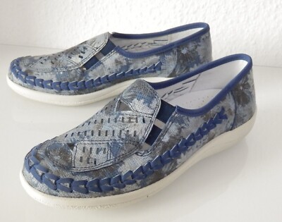 ACO Slipper Leder blau Gr. 37