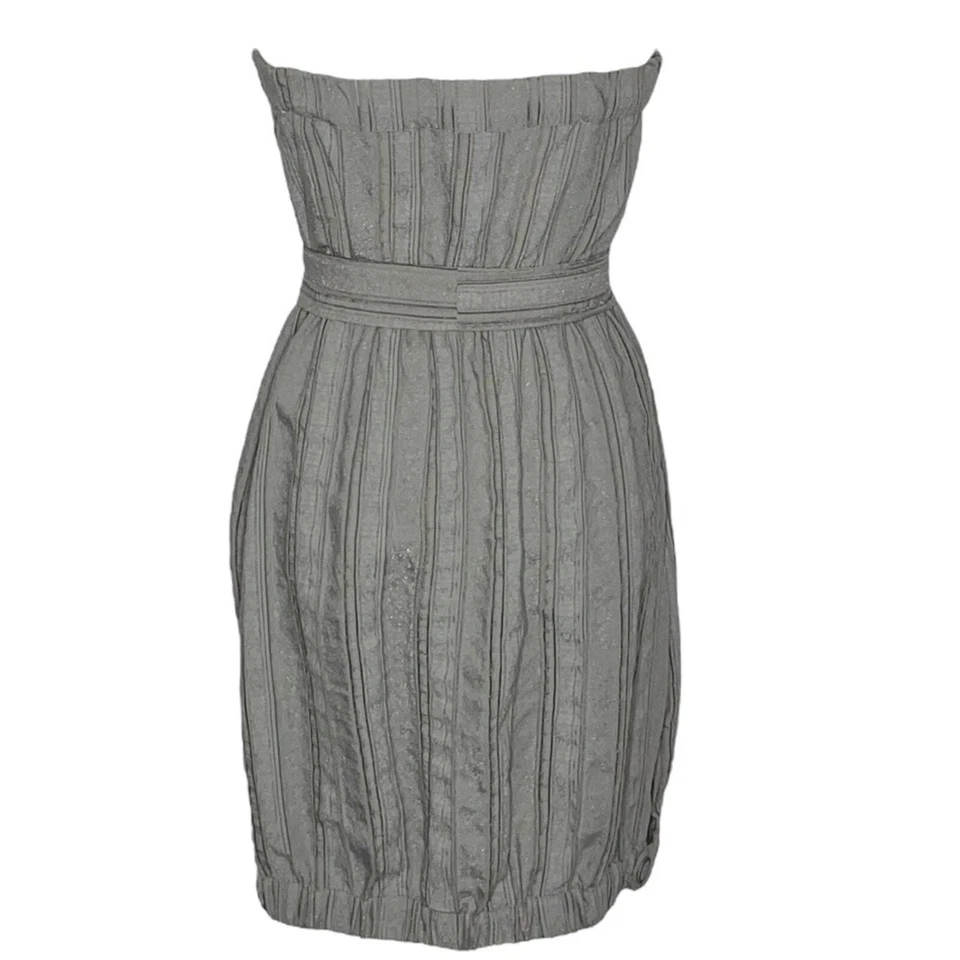 S BCBG To The Max Gris Sin Tirantes Dobladillo Burbuja Imperio Cintura Cinturón Mini Vestido Tubo Foto 2 de 4