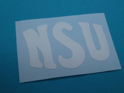 NSU "NSU" lettrage logo 60 mm x 38 mm autocollant blanc neuf 1 pièce - Photo 1/1