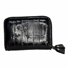 Lee Sands Eel Skin Black Zip Around Wallet 12 Slots Excellent Condition