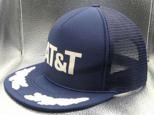 AT&T Scrambled Eggs Silver Trucker Mesh Snapback Rope Hat Cap Vintage VTG Nissin - Picture 2 of 8