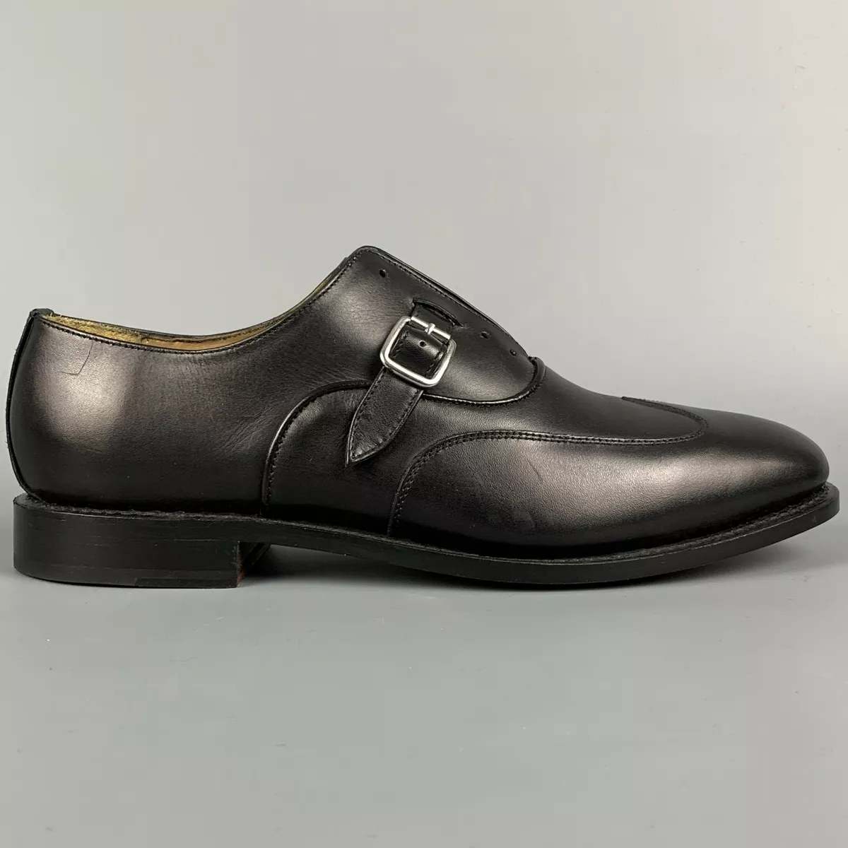 MICHAEL BASTIAN Size 8.5 Black Leather Monk Strap Lace Up Shoes eBay