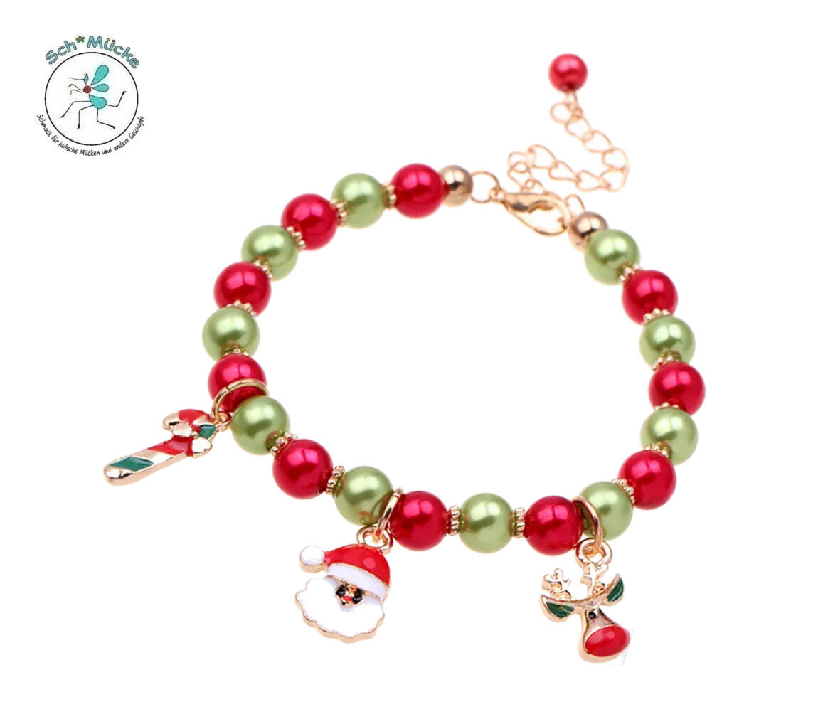 Armband Weihnachten Zuckerstange Nikolaus Advent bunt Glücksbringer Geschenkidee