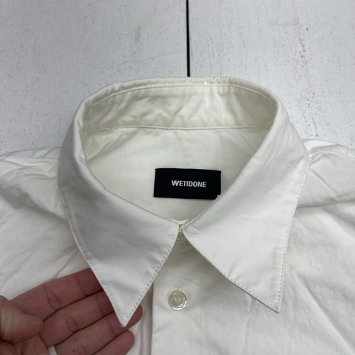 We11done White Logo Arm Patch Long Sleeve Button Up Mens Size L/XL - Picture 5 of 9