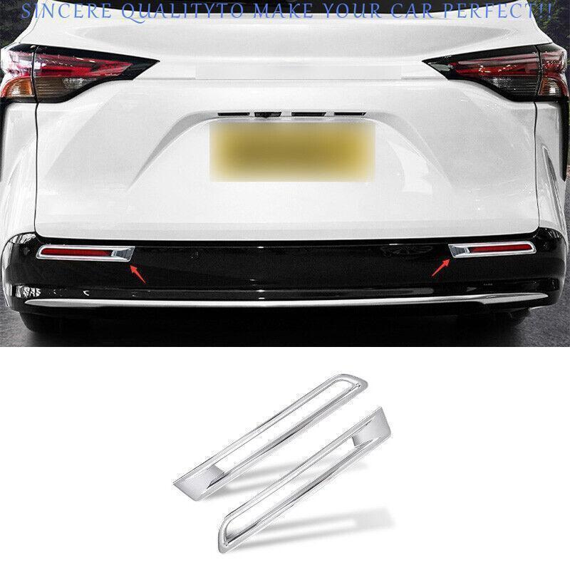Enhance your 2021-2024 Toyota Sienna with a sleek silver rear fog light eyelid molding cover frame trim