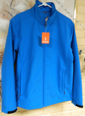 NWT ELEVATE MEN'S OLYMPIC BLUE MAXSON SOFTSHELL SIZE LARGE ZIPPER FRONT JACKET 