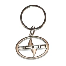 SCION Logo Keychain OEM Silver Oval Metal Key Ring (Sealed)