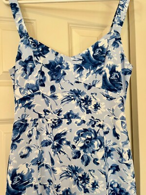 Abercrombie & Fitch Floral Drama Ruffle Tiered Maxi Dress - Small- Blue  Floral | eBay