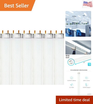 F32T8/865 32W 48 Inch T8 Fluorescent Tube Light Bulb, 6500K Daylight, 2800 Lu...