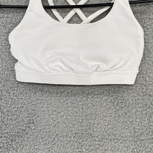 Lululemon Energy Bra Womens 6 Strappy Cross Back White Gym Workout Everyday Yofa - Picture 3 of 11