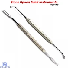 Palti Bone Graft Grafting Spoon Packer Plugger Scoop Implant Instrument Set Of 2