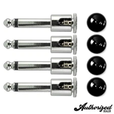 4 Pack | George L's .155 Right Angle Plug & Jacket Black Kit