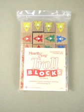 Vintage Hearthsong Trolls Wood Building Blocks Stacking 24 pcs New in Bag 1995