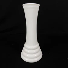 VTG 8"  Milk Glass Bud Flower Vase Art Deco MCM Beehive White