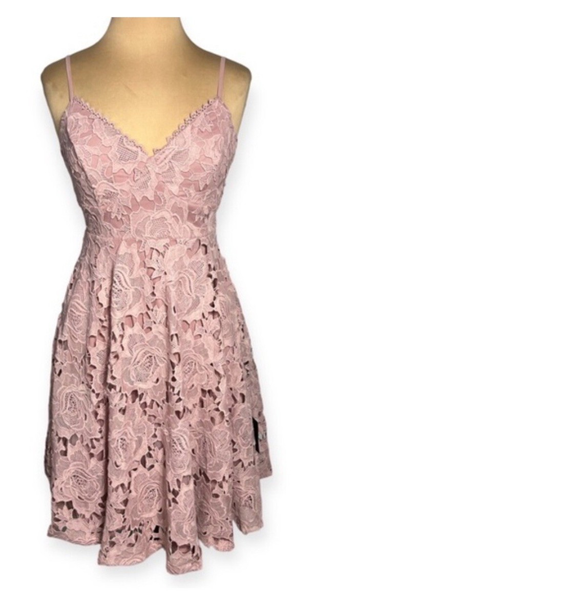 dusty rose fit and flare dress Eva Size L 3409 Dusty Rose Bridesmaid Dress main image 0