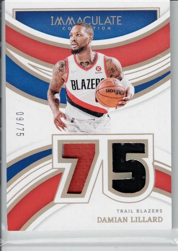 2021 Panini Immaculate 75th Anniversary Memorabilia /75 Damian Lillard #75-DML