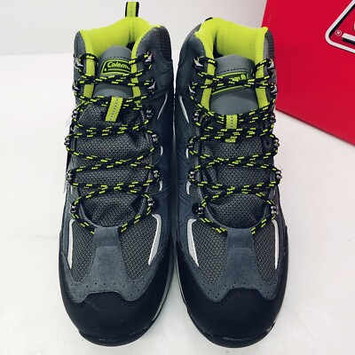 Coleman - Hi☆  Coleman Justin Hiking High Top Shoes Mens Size 9.5 Gray/Lime
