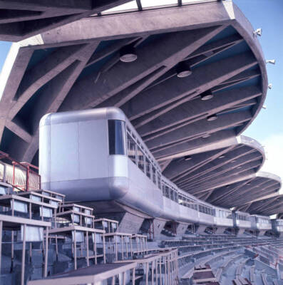 Press Boxes Of The Komazawa Stadium Are Seen On April 17, In T 1964 Old Photo 1