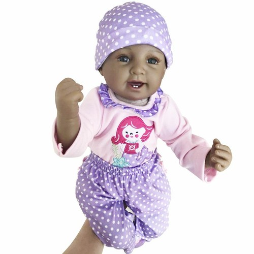 22" Full Silicone Baby Doll Biracial Reborn Toddler Girl Black African American - Picture 9 of 12