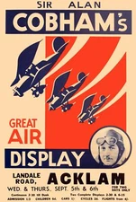 Decorative POSTER.Home room Interior art design.Cobham airplane.Acklam.7109