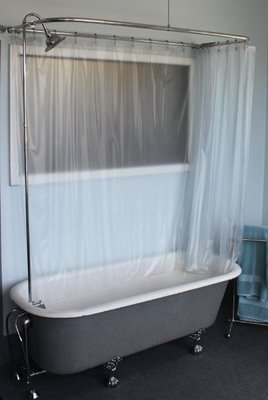 CLAWFOOT TUB ADD A SHOWER RX2300J JUMBO WITH SHOWER RINGS AND JUMBO SHOWER HEAD