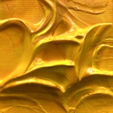 SUMMER YELLOW FLOWER Acrylic Miniature Floral Painting 2"x2" Julia Garcia NEW