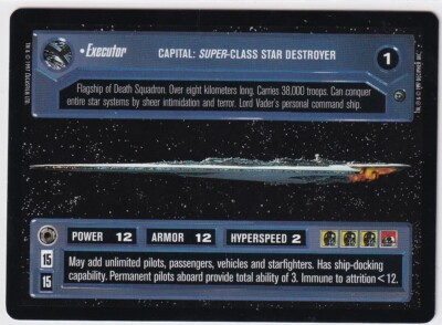 star wars ccg rare card list STAR WARS CCG EXECUTOR DAGOBAH RARE CARD