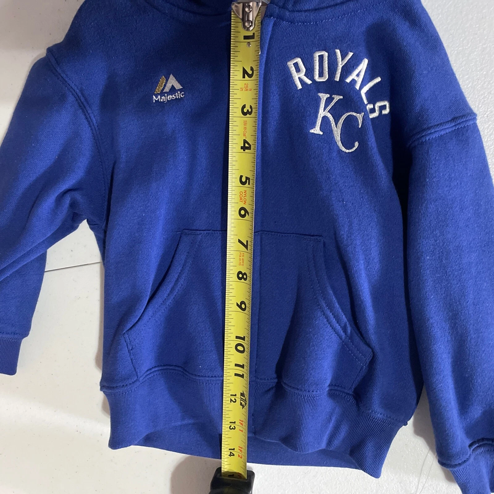 VETEMENTS Felpa con cappuccio e zip intera Majestic Kansas City Royals bambino 3T NUOVA