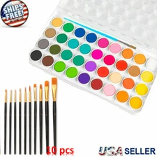 36 Color Fundamental Watercolor Pan Artist Set and/or 10 Paint Brushes Draw