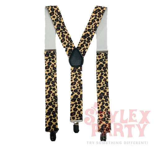 WIDE ADJUSTABLE BRACES SUSPENDERS ELASTIC PLAIN COLOURS CLASSIC GENTS LADIES UK - Afbeelding 4 van 28