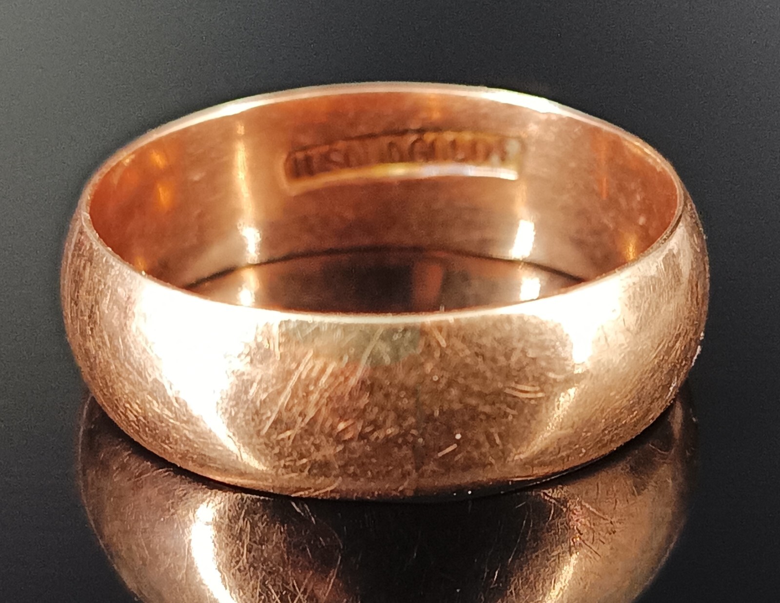 Large-Sized 10K Solid Gold Medium Wide Ring Band - image 4