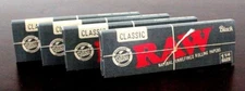 RAW Black Classic 1 1/4 Size Rolling Paper~4 PACKS~50 Leaves Per Pack~SALE