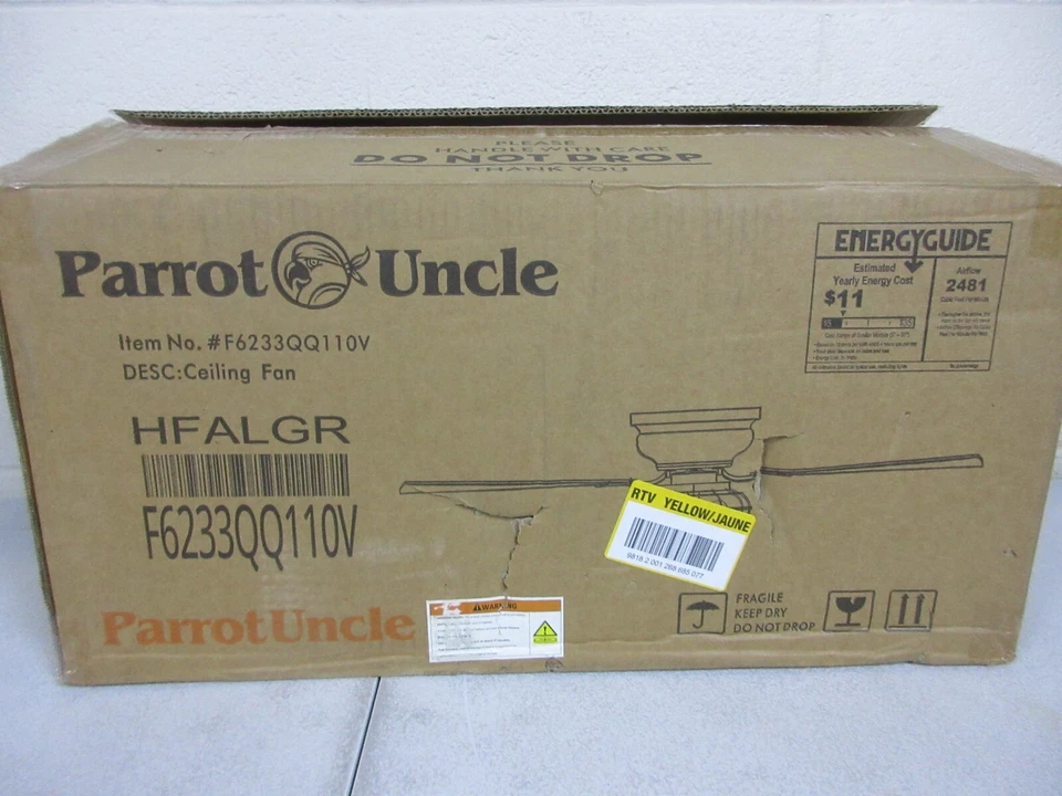 Matrix Decor 48 in. Indoor Black Flush Mounted Ceiling Fan with Light & Remote - Image 3 of 4