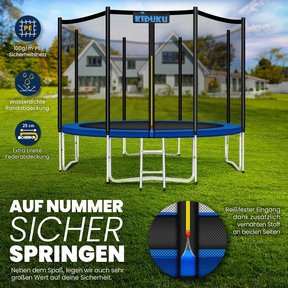 KIDUKU® Trampolin Gartentrampolin Kindertrampolin Outdoor Komplettset Netz Set - Bild 4 von 4