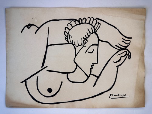 Pablo Picasso COA art painting original drawing vintage paper signed stamped