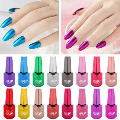 12 Colors Metallic Magic Nail Polish Mirror Effect Chrome Nail Art Polish Chrome