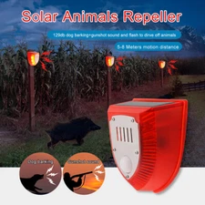 Garden Solar Alarm LED Strobe Light Wireless Motion Sensor Detector 129dB Lound 