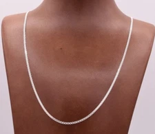 2mm Diamond Cut Bismark Bizmark Chain Necklace Real Sterling Silver 925 Italy