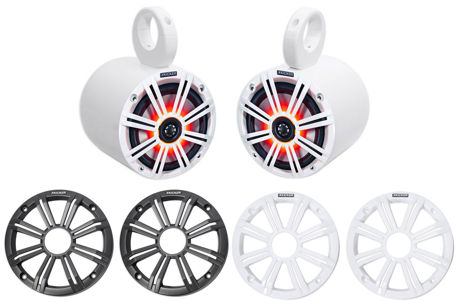 Пара динамиков для яхт KICKER 45KM654L 65 390 Вт белая башня для морского вейкбординга светодиодные лодочные колонки