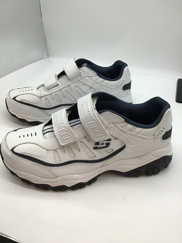Skechers Mens Size 10 After Burn M.FIT Final Cut Shoes White Navy Sneakers NWOB - Picture 4 of 9