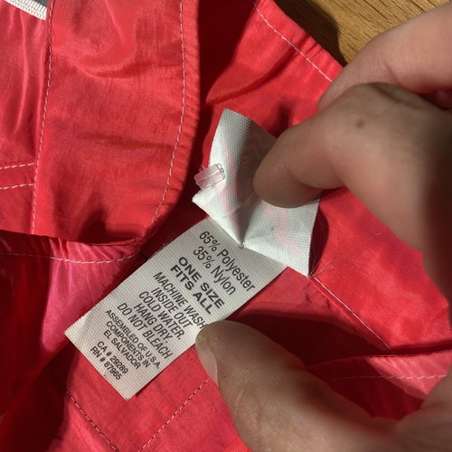 Vintage Surf Style Windbreaker 90s One Size Fits All Pink 1/4 Zip Pullover Retro - Picture 5 of 5