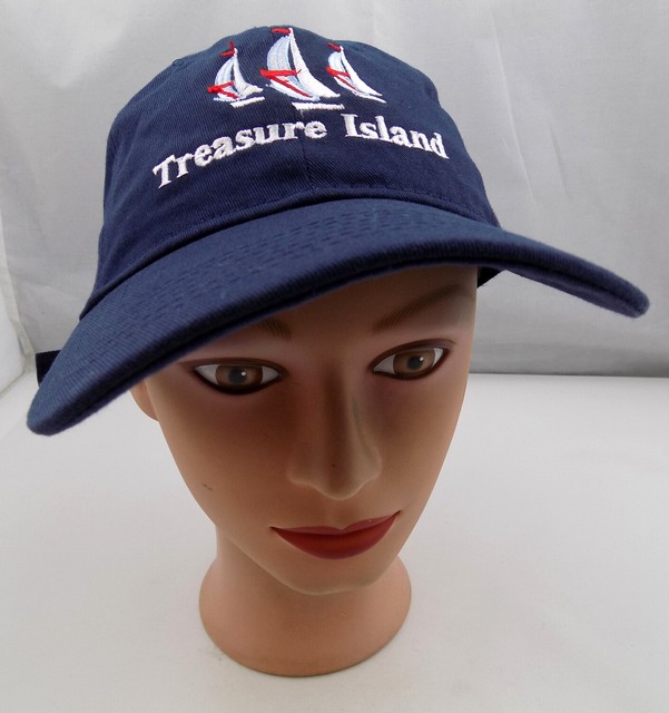 Treasure Island Hat Blue Stitched Adjustable Baseball Cap PreOwned