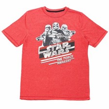 STAR WARS KIDS GRAPHIC TEE COTTON BLEND SIZE 4-7 STORMTROOPERS FORCE AWAKENS RED