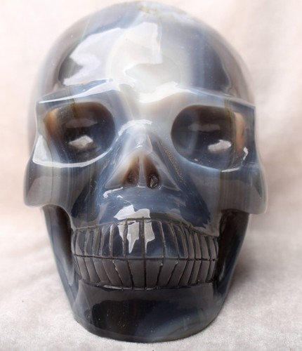 3007g BEST !!! NATURAL AGATE QUARTZ CRYSTAL SKULL/SKELETON CARVING 1 - Imagen 2 de 10