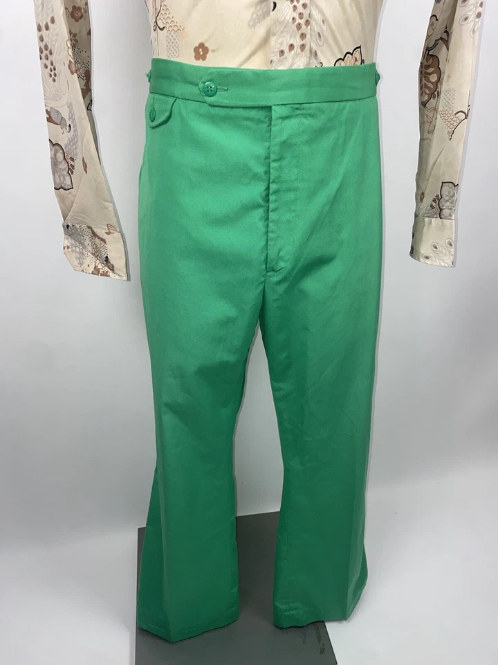 Pantalones De Colección La Mode Para Hombres 40 31 Golf Ocio Caddyshack Pierna Ancha Disco Verde Años 70 Foto 2 de 4