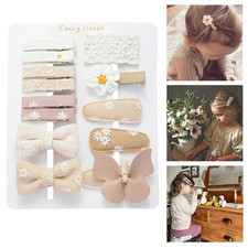 13 Pcs Hair Clips for Girls with Bows Butterfly Flower,2" Fully Lined Alligator