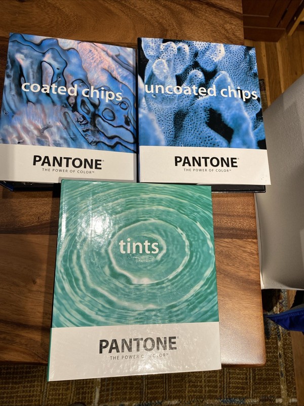 Pantone Coated And Uncoated Chips And Tint Selector Bound Books (lot of 3)