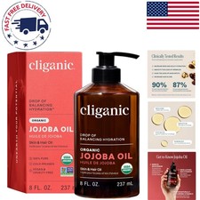 USDA Organic Jojoba Oil 8 Fl Oz - Natural Moisturizing Oil for All Skin Types